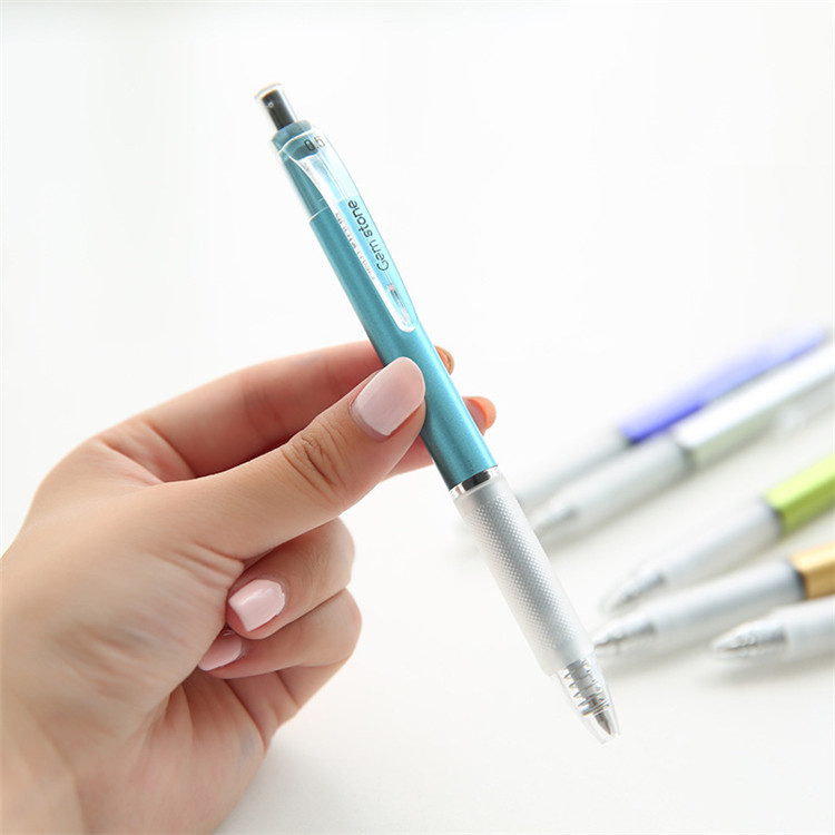 Manufacturer well made students school office click knock type manual gel ink pen 0.5mm