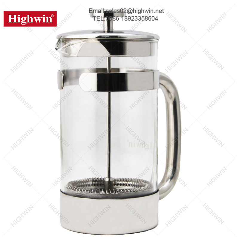 French Press Coffee Maker, Glass Classic Copp