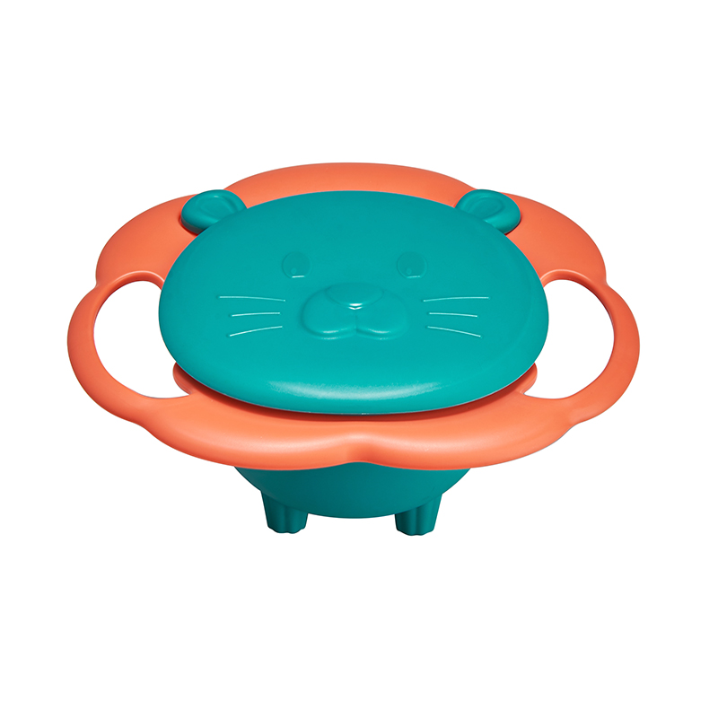 Baby Feeding Bowl Cartoon Lion Design Cute Anti Slip Infant Food Bowls Non-Toxic Gyro Bowl