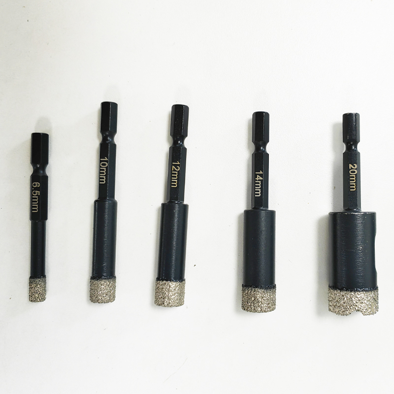 Vacuum Brazed Diamond Core Drill Bit Hole Saw Cutter For Marble and Ceramic with hex shank