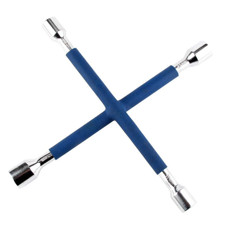 Cross wrench with rubber handle