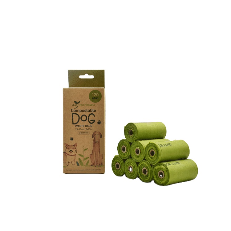Green eco-friendly dog poop bags, DOG WALKING PICK UP POOP BAGS, compostable bags, biodegradable bag