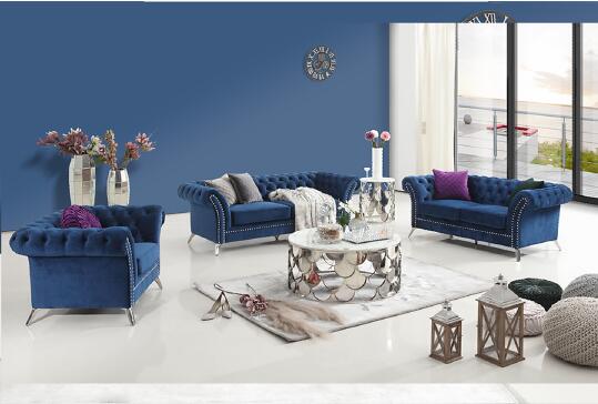 modern design luxury furniture fabric sets with stainless steel leg couch living room sofas