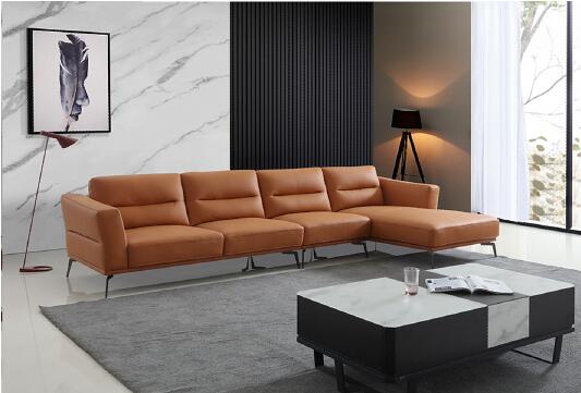 Living room genuine leather lounge sofa