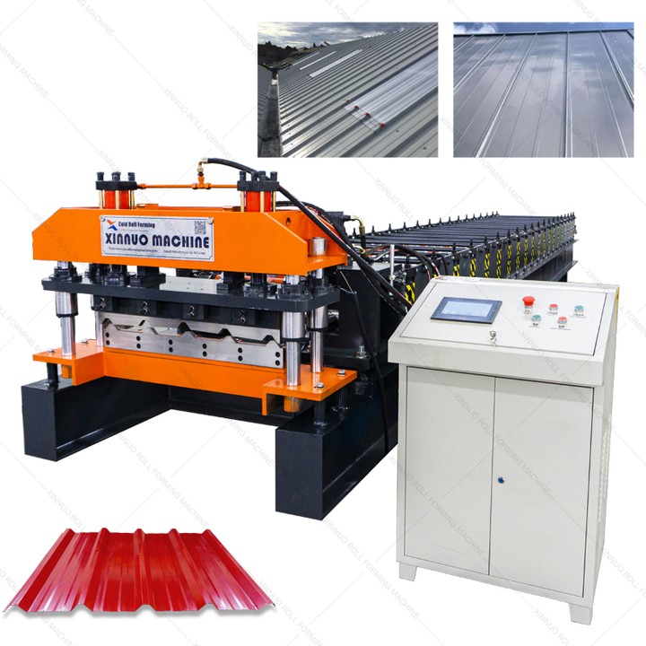 760 Coated Roofing Sheets Color Metal Steel Sheet Joint Hidden Roof Panel Roll Forming Machine