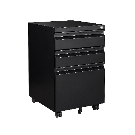 3 Drawers Mobile Filing Cabinet with Integrated Handle