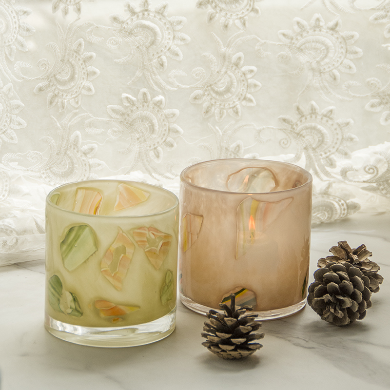 Handmade mouth-blown color art Glass tealight Candleholder Vases G1212 Candy