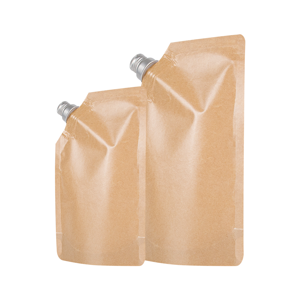 Kanzo Pack Recyclable Packaging Kraft Paper Spout Pouch with Twist Cap