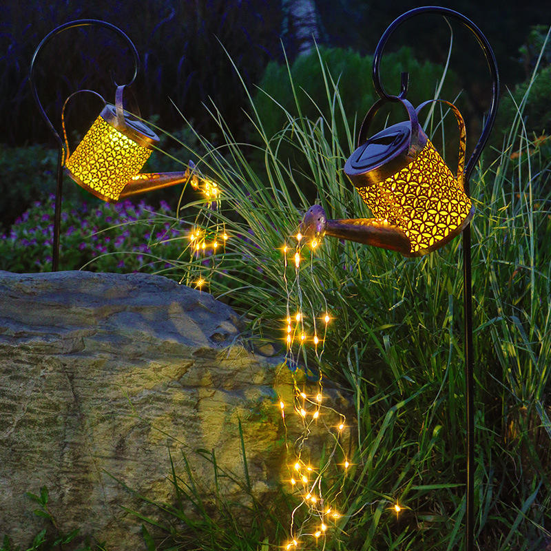 Solar Metal Watering Can Lights