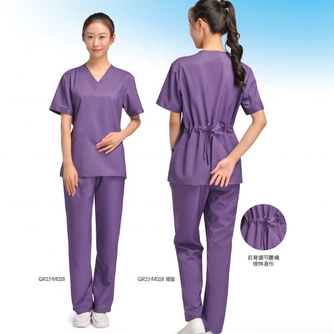 Charming Adjustable Waist Rope at the Back to Modify the Body Shape Medical Scrub Uniform Set