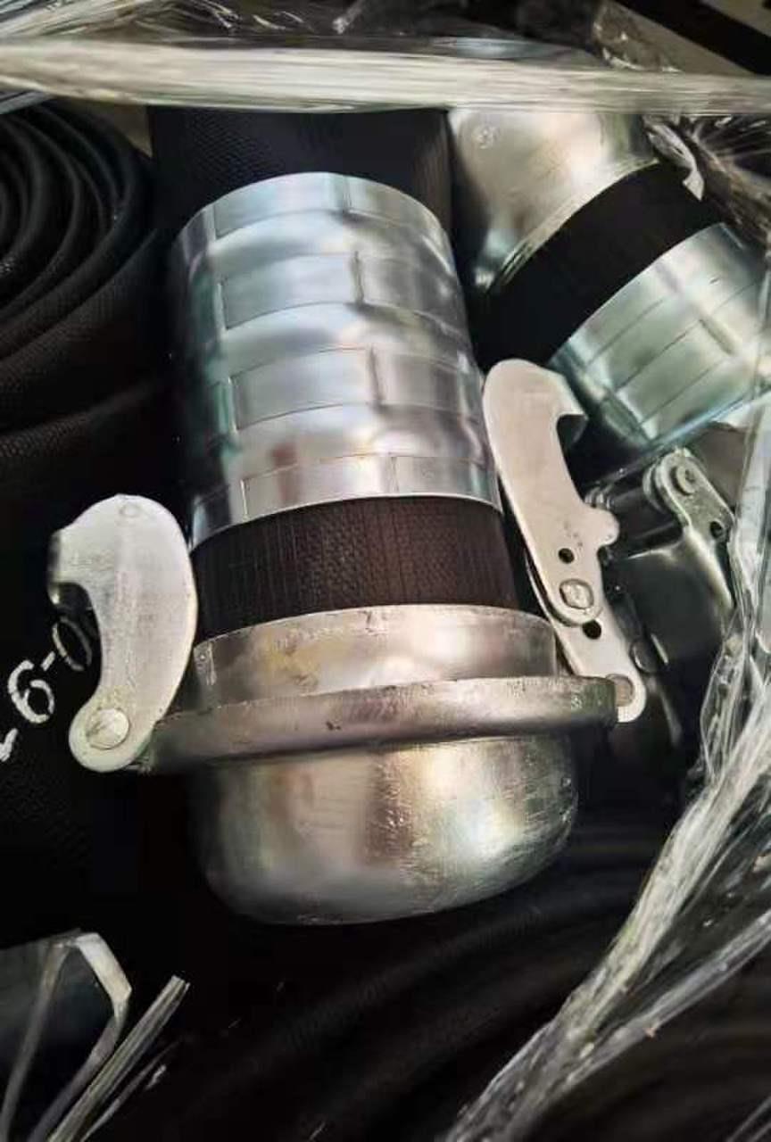 Rubber covered fire hose crimp bauer coupling