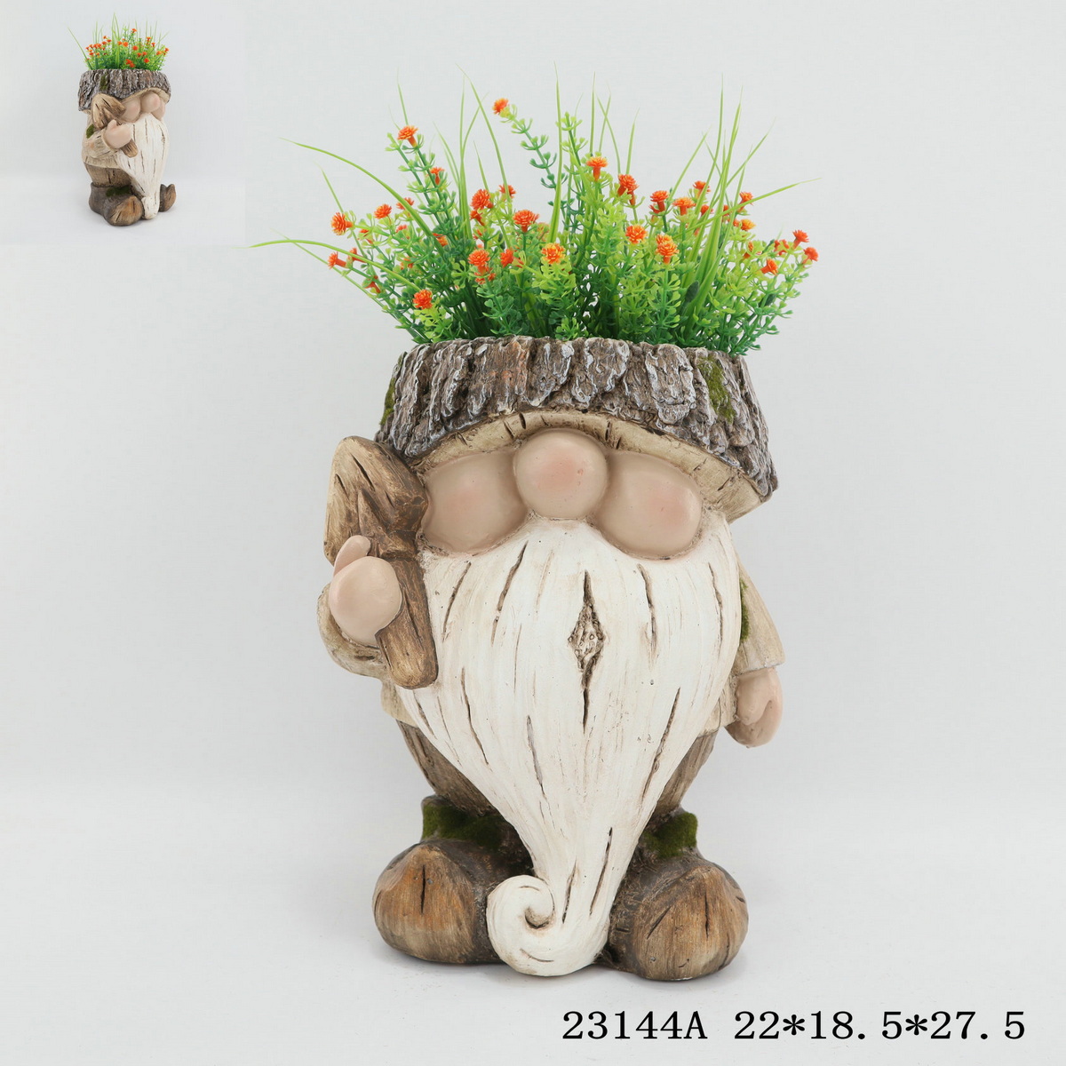 Outdoor gardens are planted Gnome flower Pot