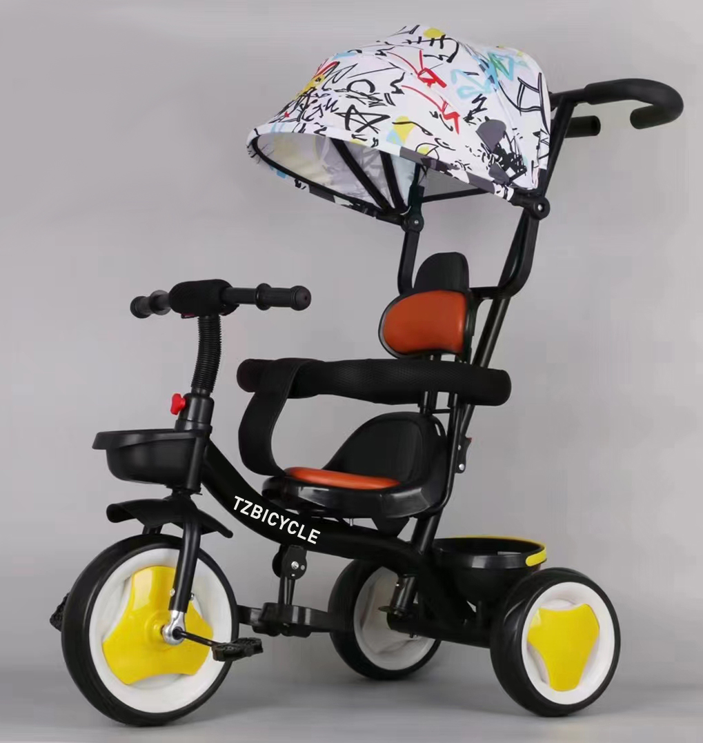 Children tricycle baby stroller four in one with putter