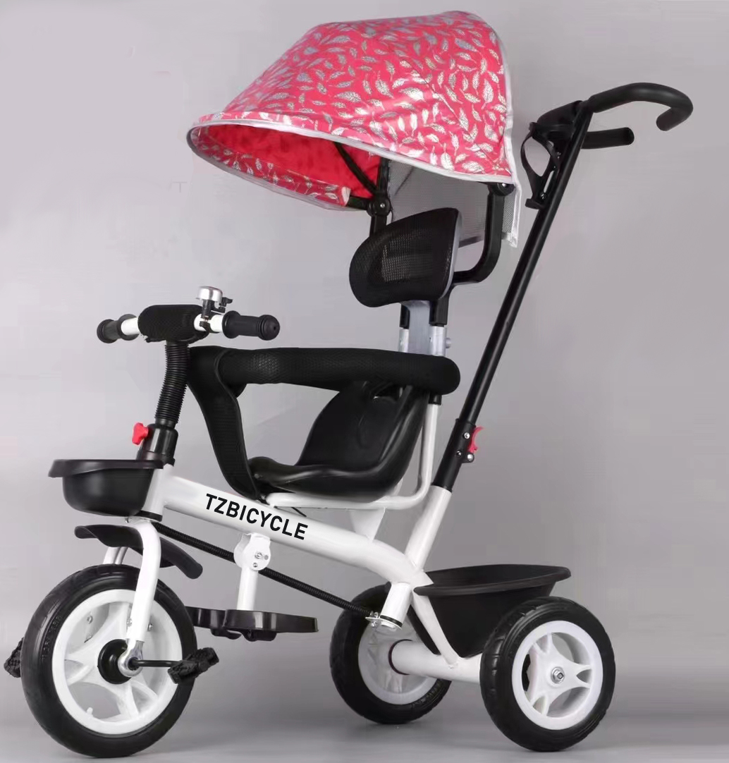 Children tricycle baby stroller four in one with putter