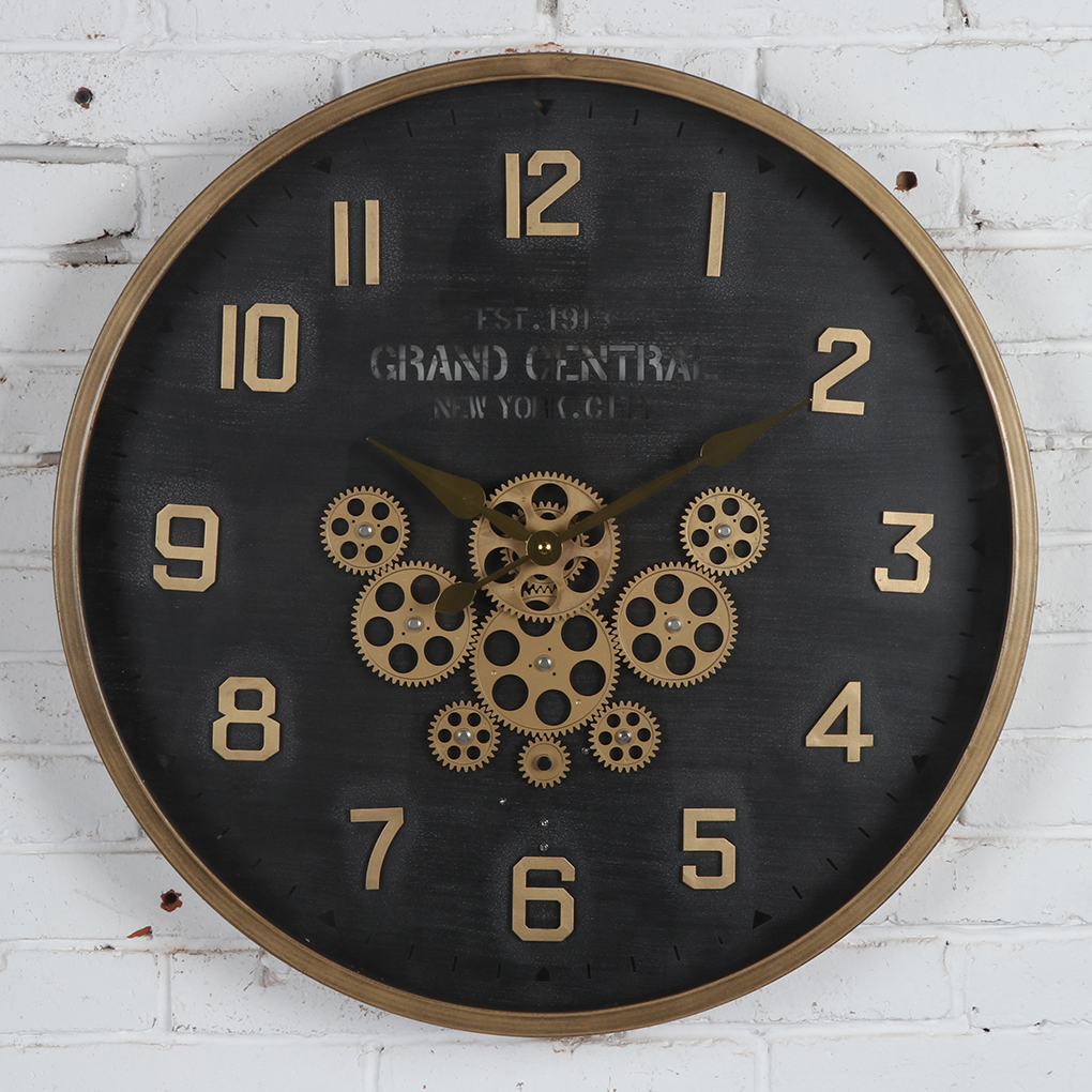 East-Wall Metal Gear Wall Clock 24" EA21701,EA21702