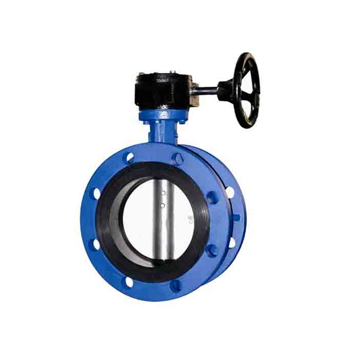 DN200 PN16 Ductile cast iron DI hand operated double flanged butterfly valve