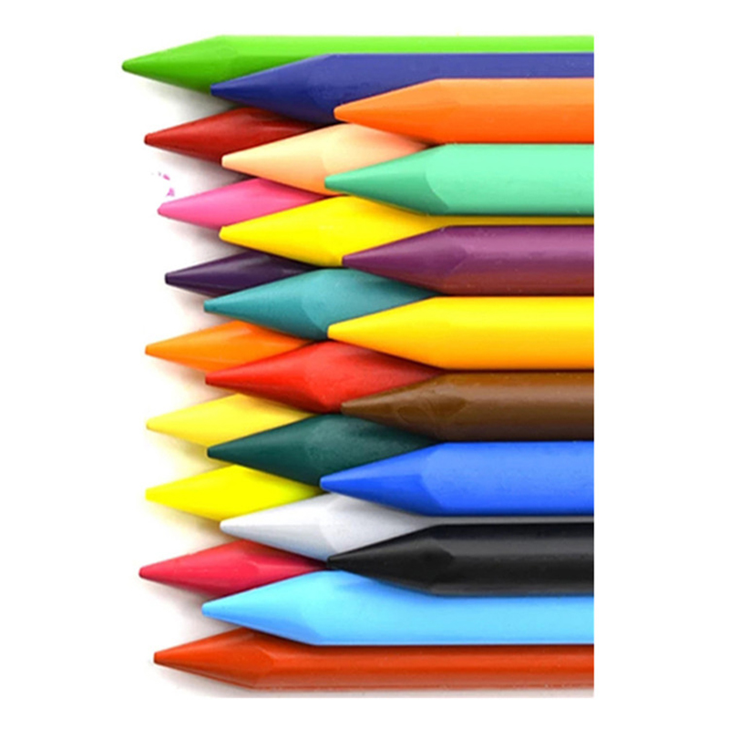 Colored Crayon Set Art Supplies 12 in 1 Coloring Erasable Triangle Crayones for Student