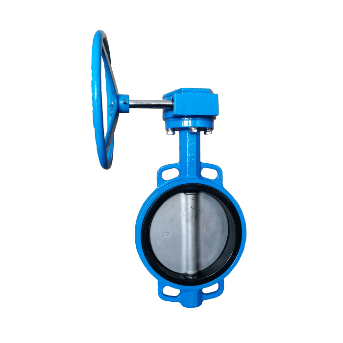 ductile iron material handle wheel worm gear operated wafer butterfly valve dn350 PN16