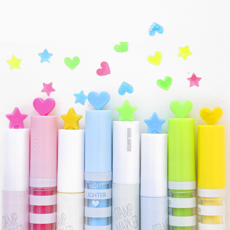 Manufacturer factory sales stamp Cute kawaii Color Cartoon Highlighter Marker mini size