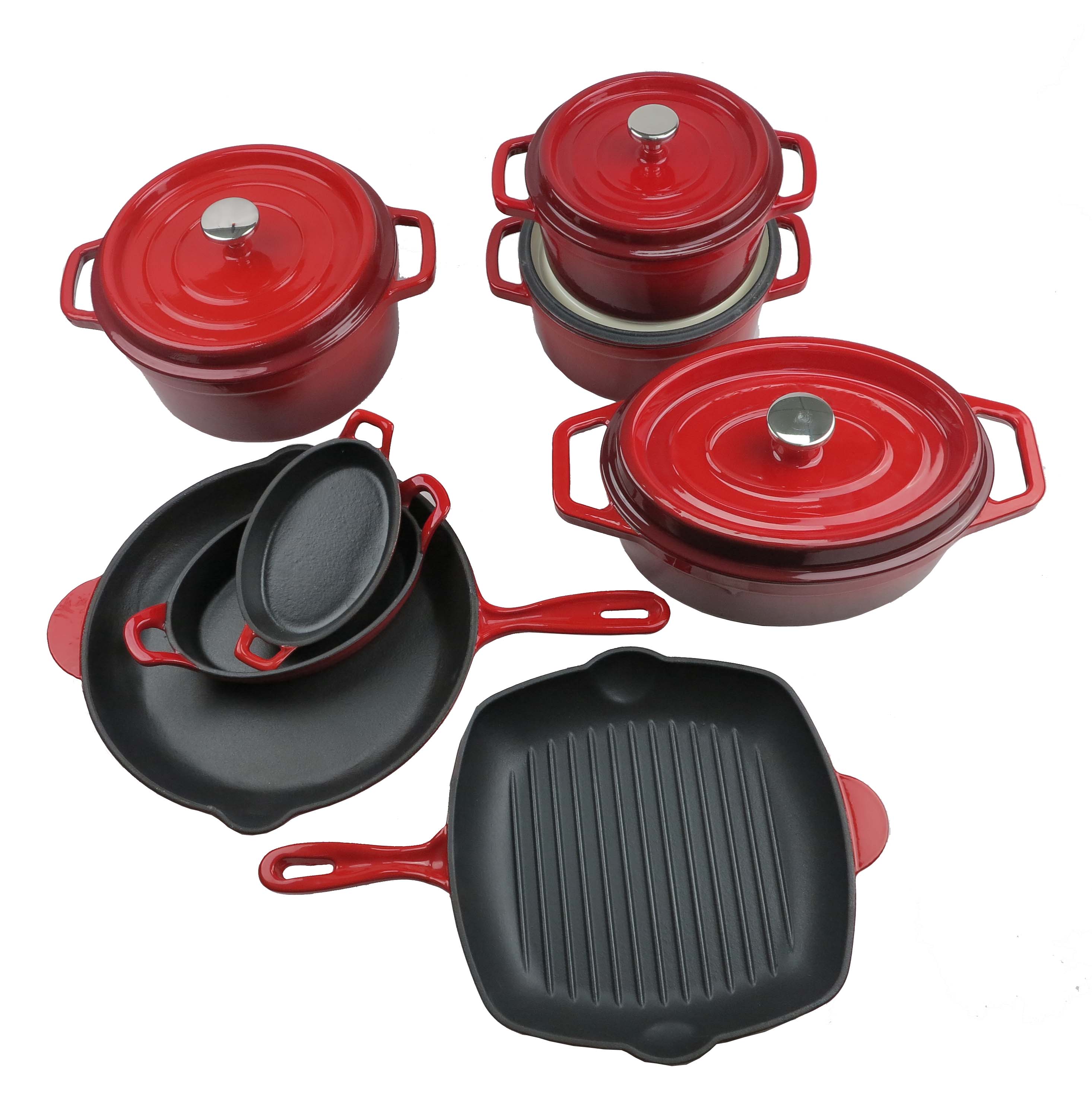 Cast iron cookware set/ Enamel Cast IronCasserole, Cast iron Duth Oven