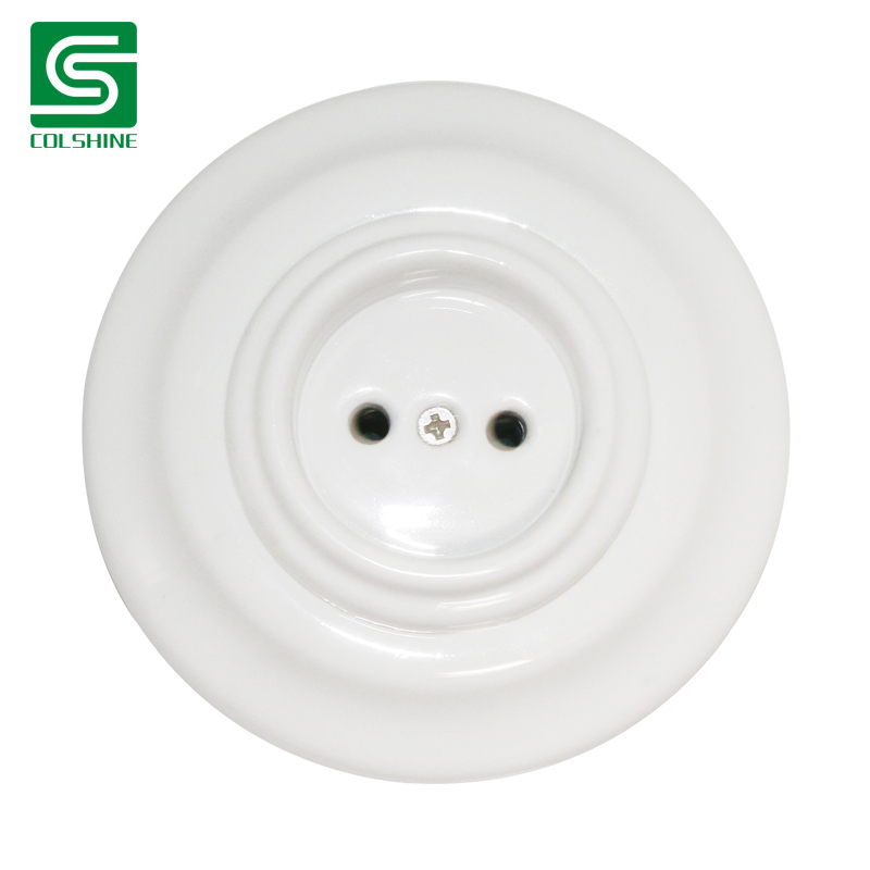Vintage Ceramic Socket Without Earth 10A, 250V Flush Mounted Installation