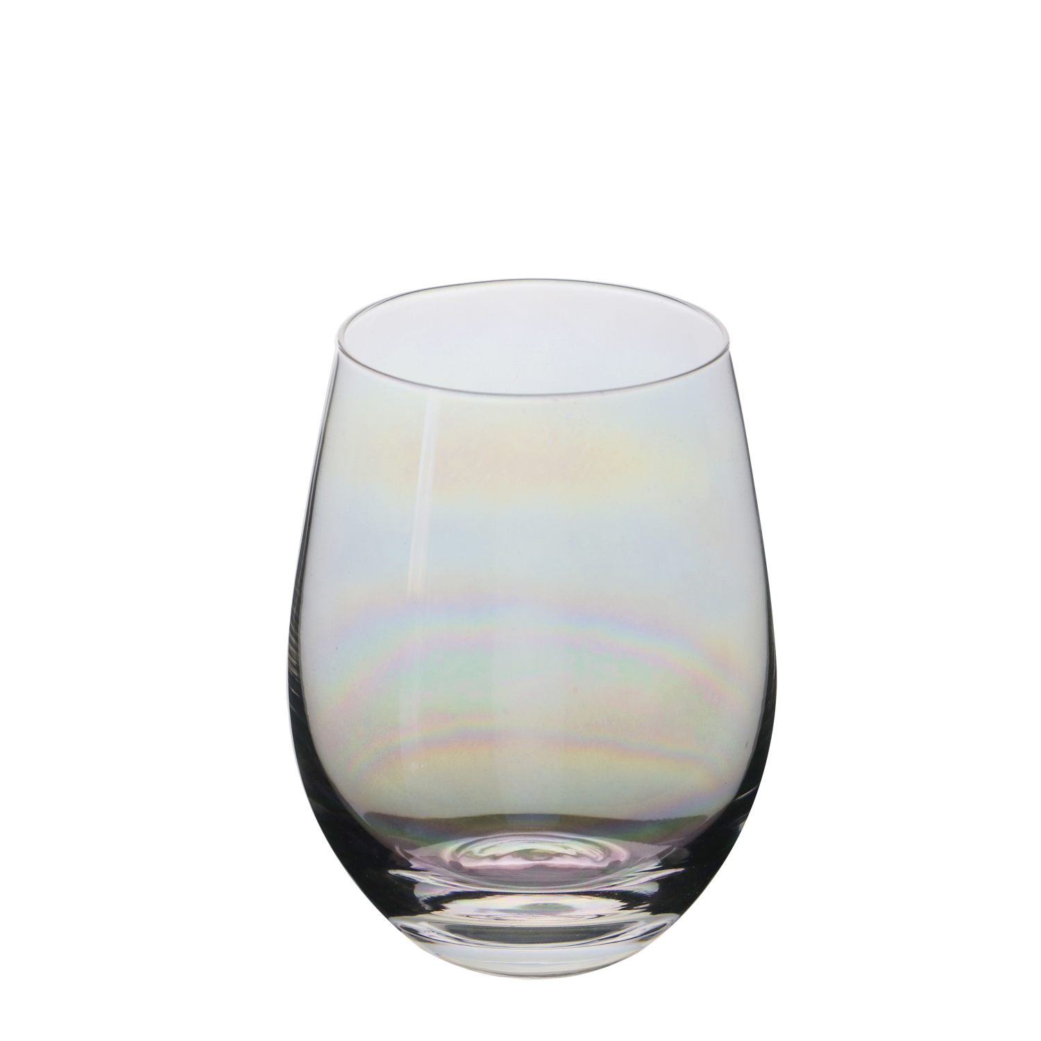 Newsen handmade stemless wine glass with colorful luster