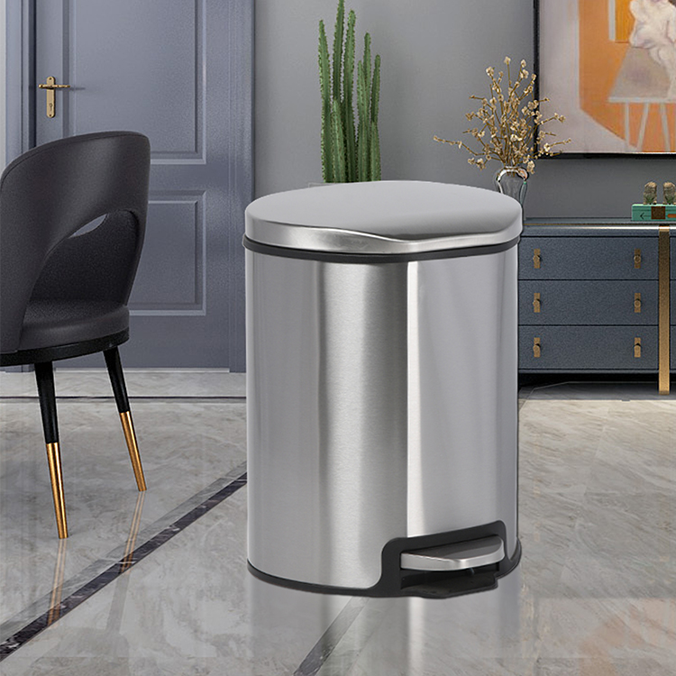 5L 12L 30L apple shape stainless steel household foot pedal dustbin with soft close lid SW6802Z
