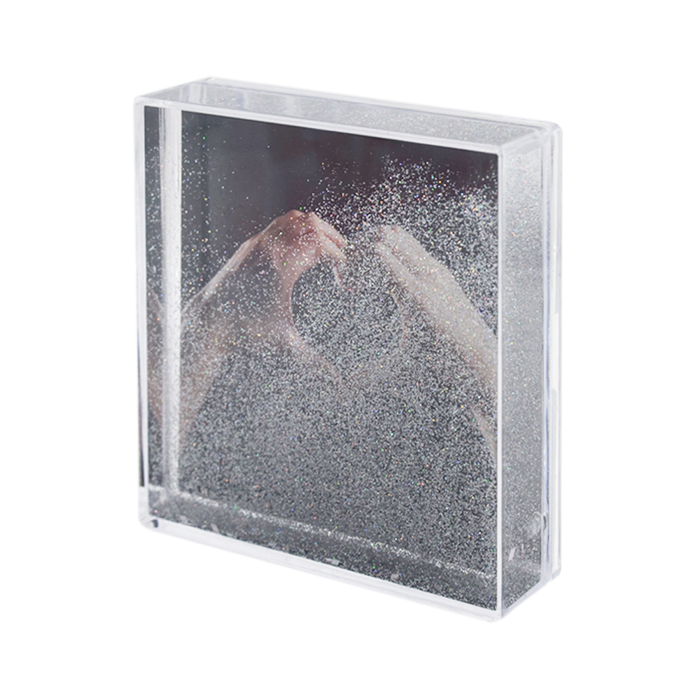 Winter Snow Glitter Shiny Fancy Design Snowflake Crystal Plastic 3d Photo Frame