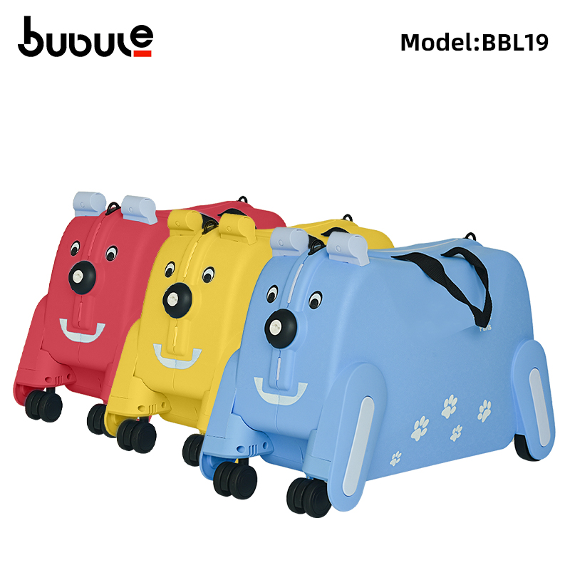 BUBULE New Design Children Luggage Ride On 19" Plastic Kids Travel Suitcase