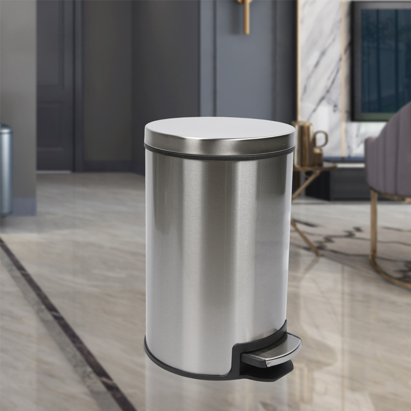 5L 8L 12L 20L 30L round shape silent closing foot operated stainless steel trash bin SW6806Z
