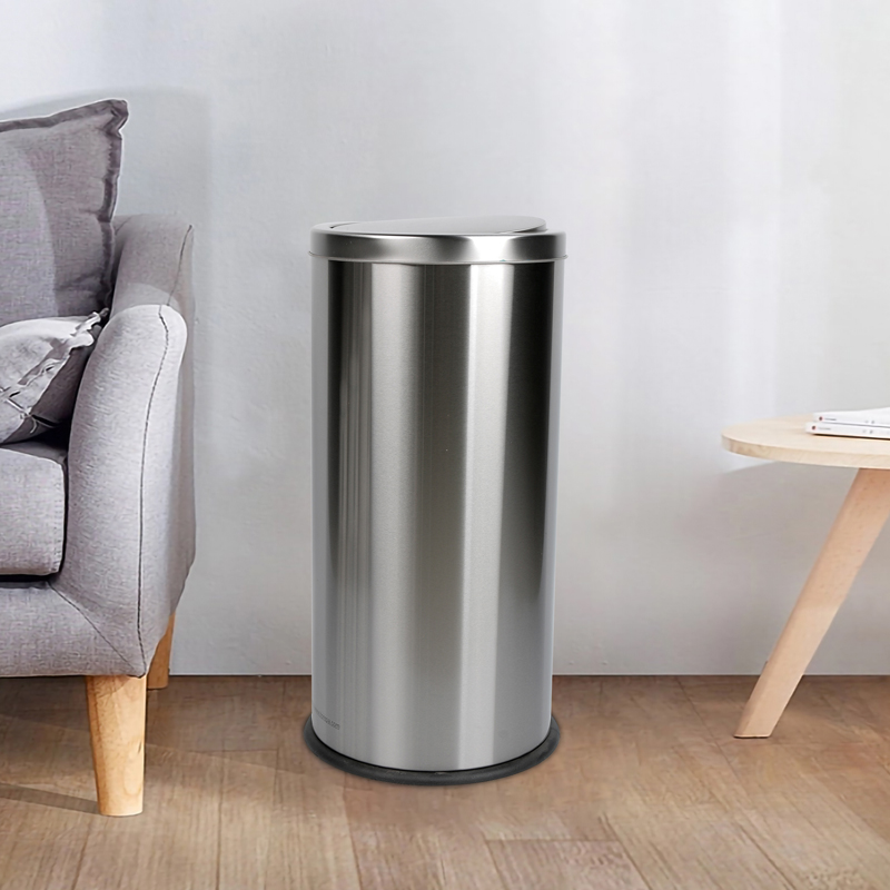Wholesale round big capacity steel waste bin with swing lid SW6810Z