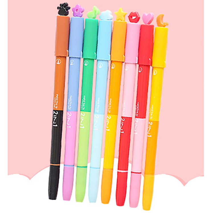 12 different Shaped stamp Cute kawaii Color Cartoon Highlighter Marker