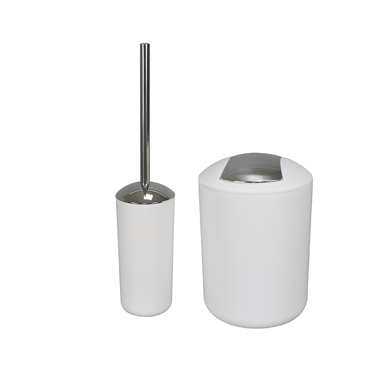 cheap prices bathroom swing lid open top plastic trash can with cleaning brush set SW6746
