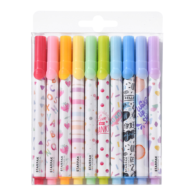 12 simple design Cute kawaii Color Highlighter Marke