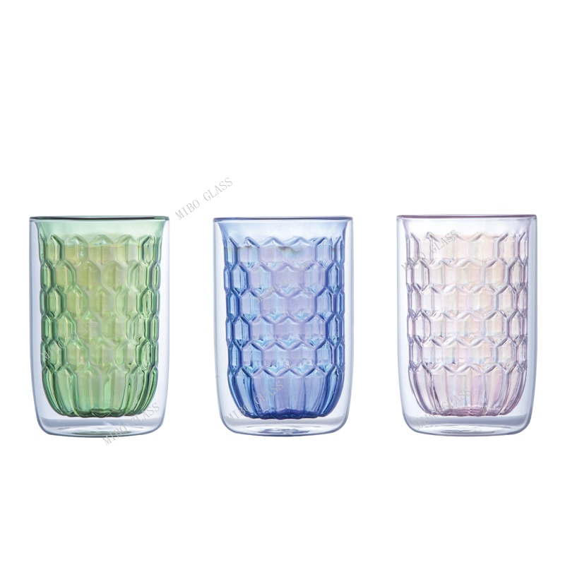 Double wall glass,Coffee mug,heat resistant double wall glass,new design double wall coffee glass