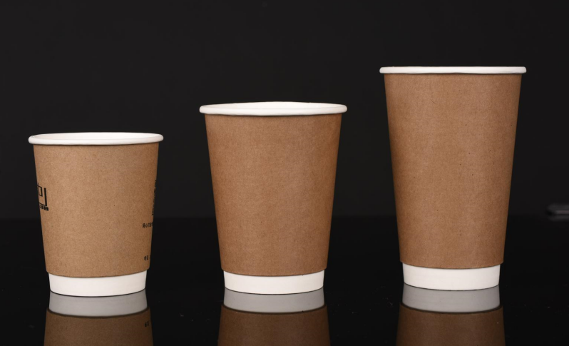 Brown double wall paper cup
