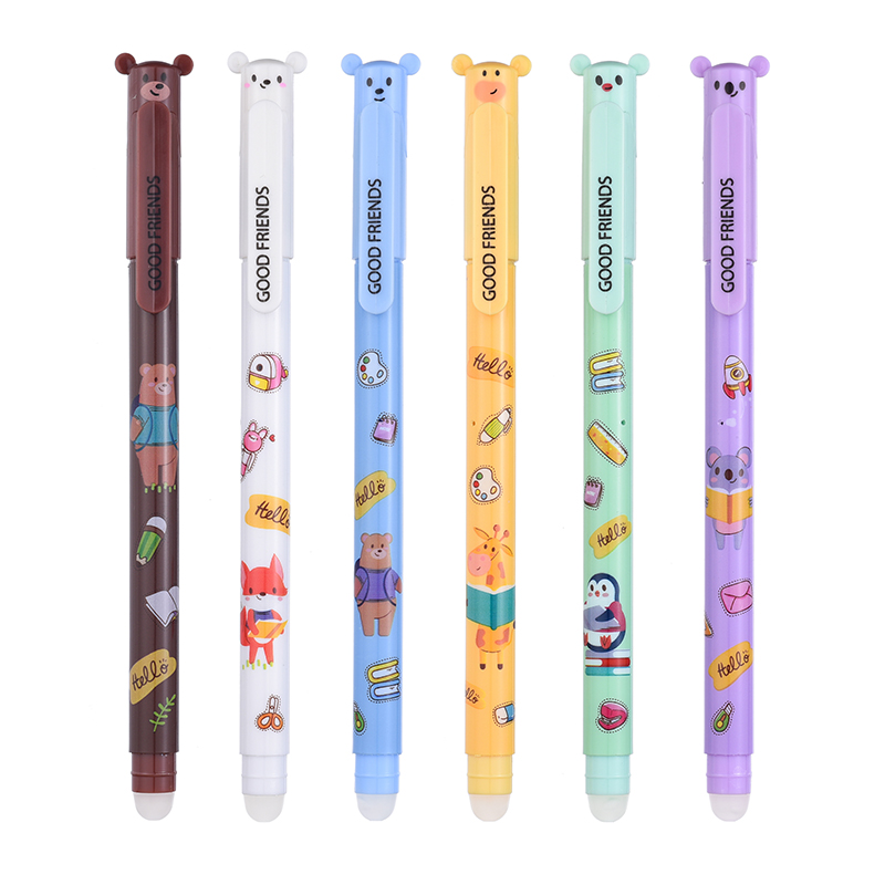 0.5mm Erasable Gel Ink Pen for Kids Heat Sensitive Refillable Cute Student Stationery Erasable Pens