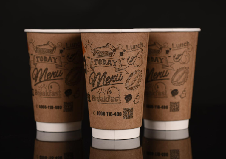 Brown double wall paper cup