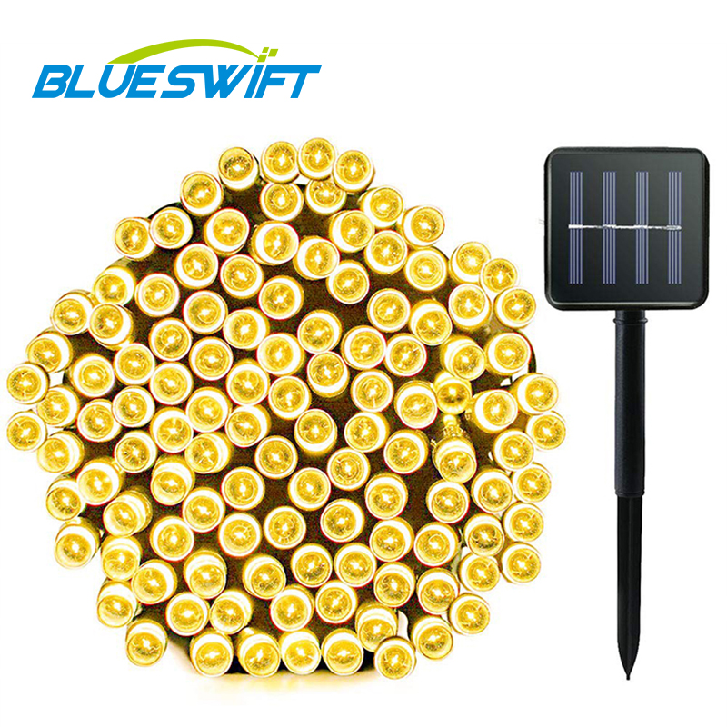 12M 100 LED Christmas Holiday Lights Solar LED String Light