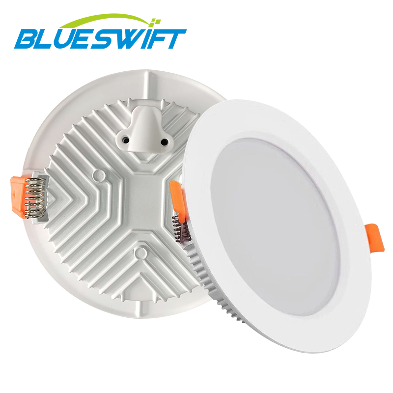 BLUESWIFT Adjustable 3 colors ERP led Slim Flat round 4 inch downlight 12W 960lm ceiling lights