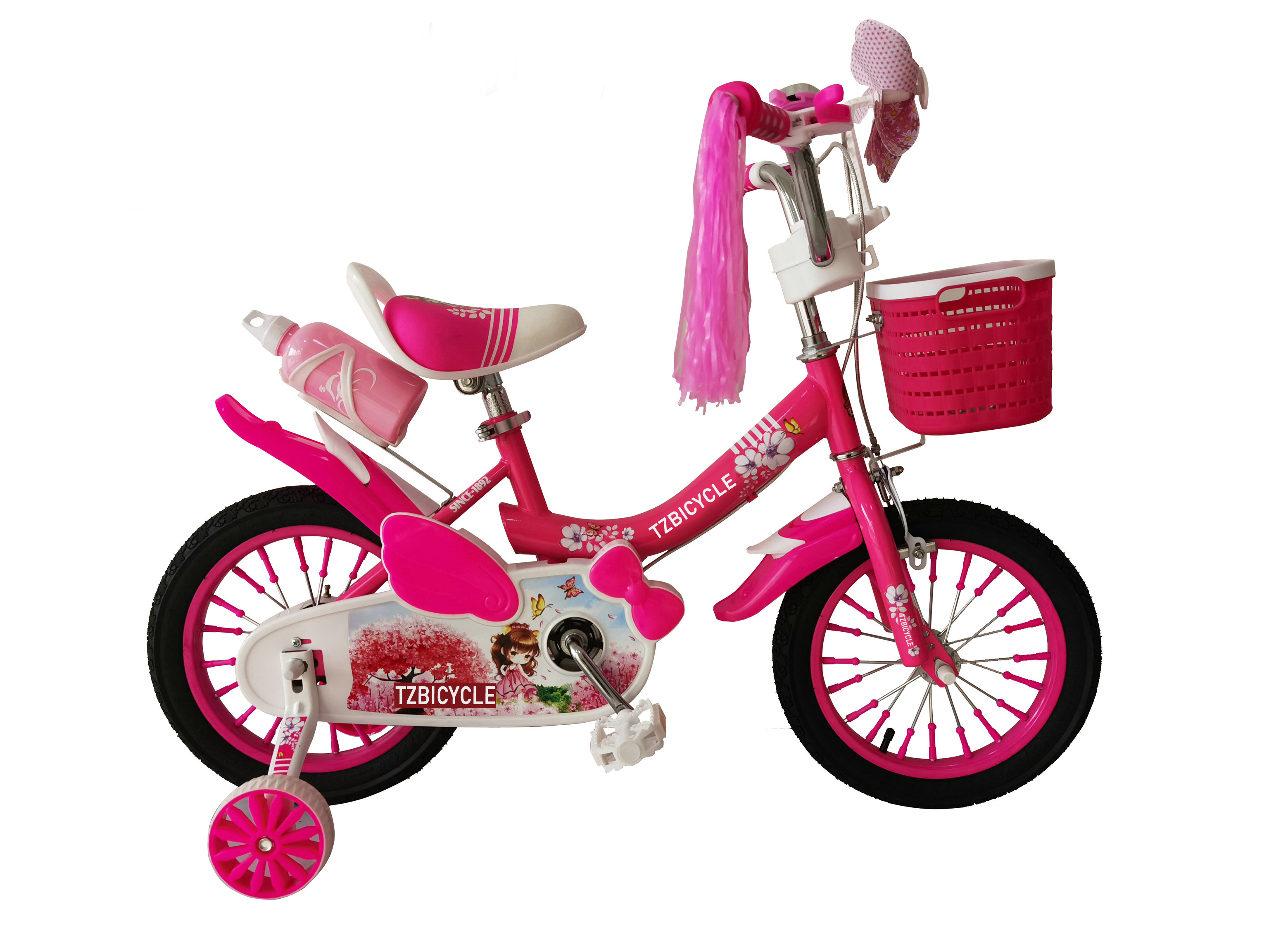 Children bicycle for girl with white tire