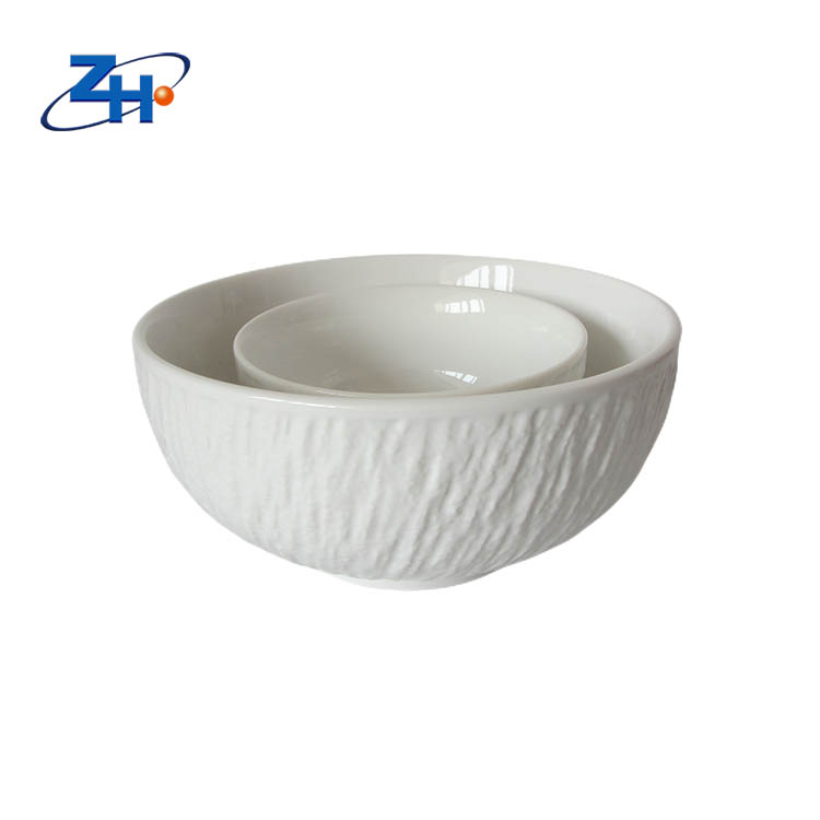 Multi size Nordic style minimalist white relief bowl