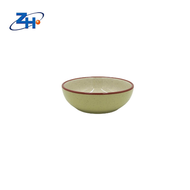 Japanese style speckled double color glazed ceramic bowl
