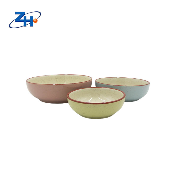 Big size Japanese style speckled double color glazed ceramic bowl Sauce dish