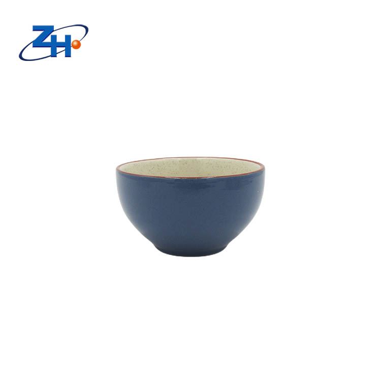 Japanese style speckled double color glazed ceramic bowl for rice
