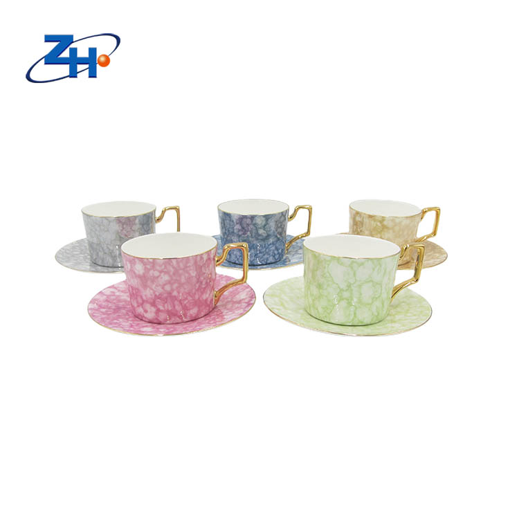 Europe style customized bone china espresso coffee cup and saucer