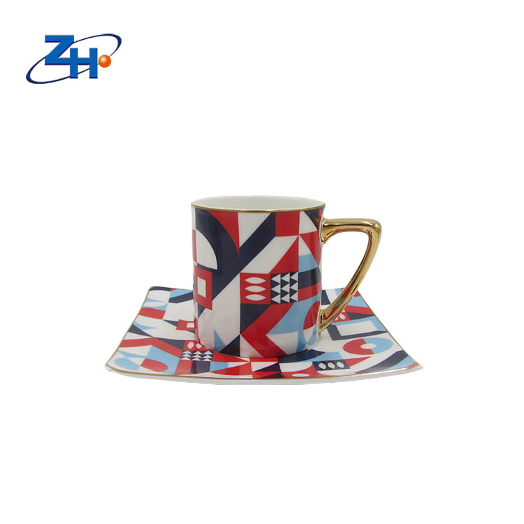 Custom Nordic espresso cup ceramic tea cup and saucer sets bone china