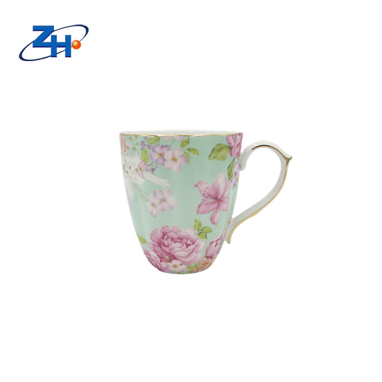 Customize Logo Glazed Fine Bone China White Coffee Porcelain Cup Coffee Mugs