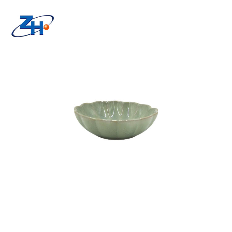 3.5inch reaction glaze customized engraved ceramic snack bowl sauce dish