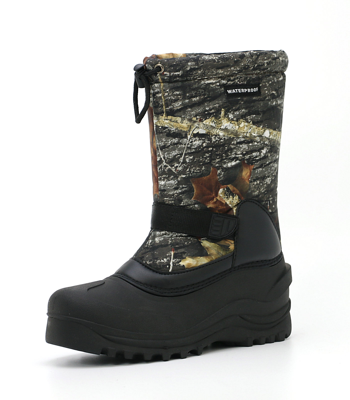 Wholesale lace up camouflage upper waterproof anti slip TPR sole men snow boots